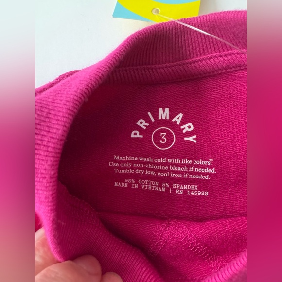 Primary Kids Raspberry Sweatshirt Size 3 - Picture 3 of 4